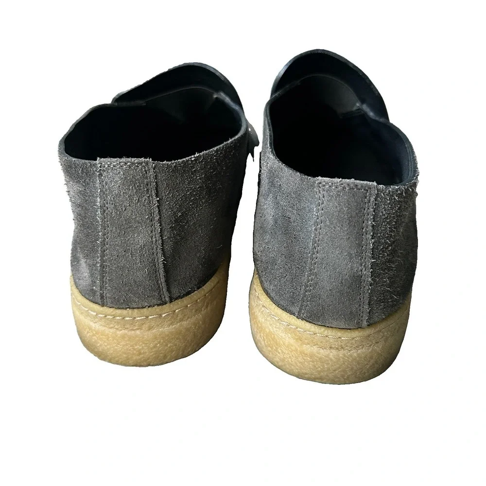 James Perse Loafers Men's Size 11 US Gray Suede Leather Slip On Platform Sole
